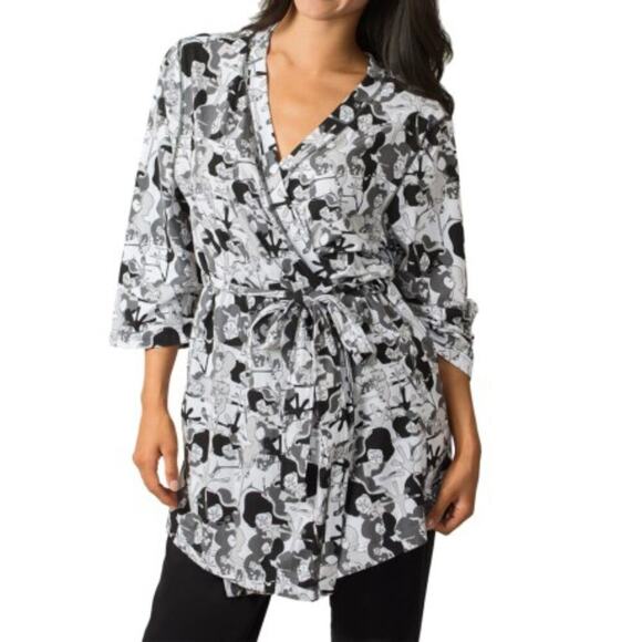 New Soybu Zen Women's Ultra Soft Three-quarter Sleeve Stretch Jersey Robe - Picture 1 of 6